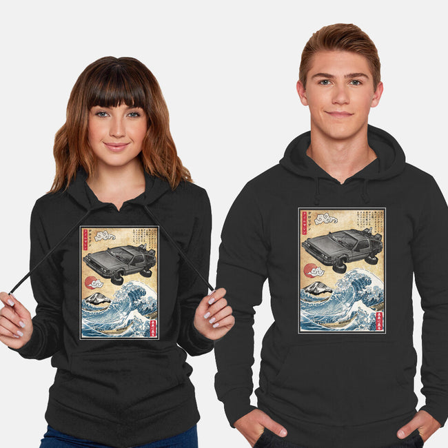 Time Machine Woodblock-Unisex-Pullover-Sweatshirt-DrMonekers