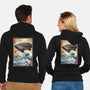 Time Machine Woodblock-Unisex-Zip-Up-Sweatshirt-DrMonekers