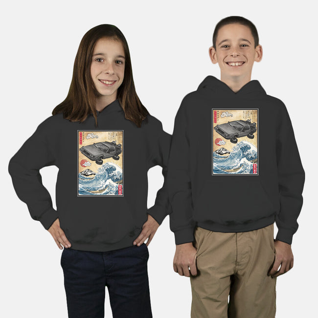 Time Machine Woodblock-Youth-Pullover-Sweatshirt-DrMonekers