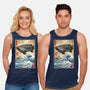 Time Machine Woodblock-Unisex-Basic-Tank-DrMonekers