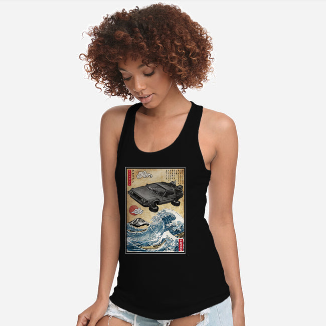 Time Machine Woodblock-Womens-Racerback-Tank-DrMonekers