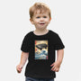 Time Machine Woodblock-Baby-Basic-Tee-DrMonekers
