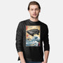 Time Machine Woodblock-Mens-Long Sleeved-Tee-DrMonekers