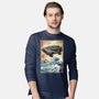 Time Machine Woodblock-Mens-Long Sleeved-Tee-DrMonekers