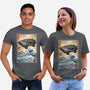 Time Machine Woodblock-Unisex-Basic-Tee-DrMonekers