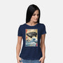 Time Machine Woodblock-Womens-Basic-Tee-DrMonekers