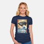 Time Machine Woodblock-Womens-Fitted-Tee-DrMonekers