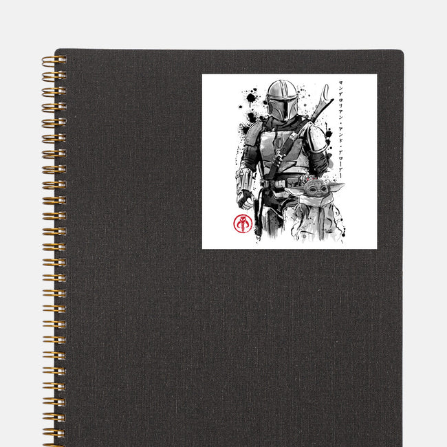 The Bounty Hunter And The Child Sumi-e-None-Glossy-Sticker-DrMonekers