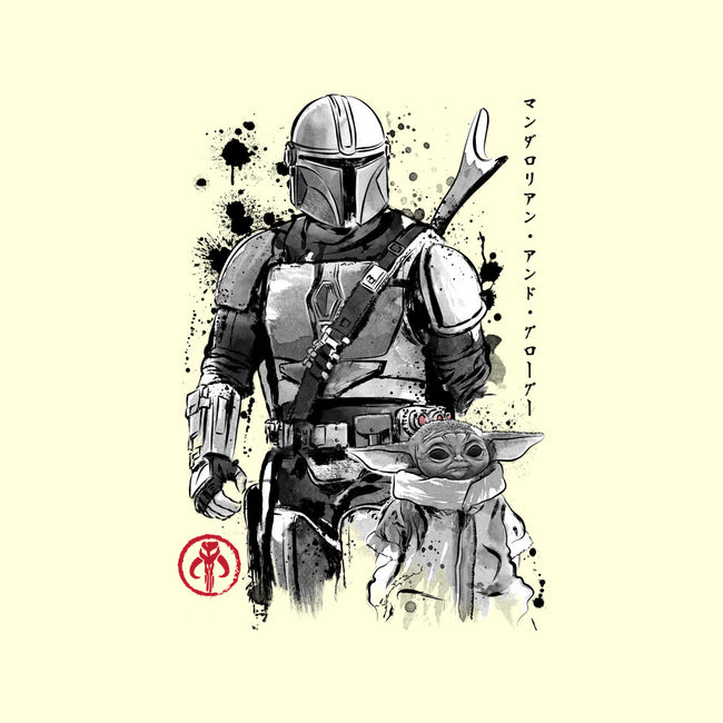 The Bounty Hunter And The Child Sumi-e-Mens-Premium-Tee-DrMonekers