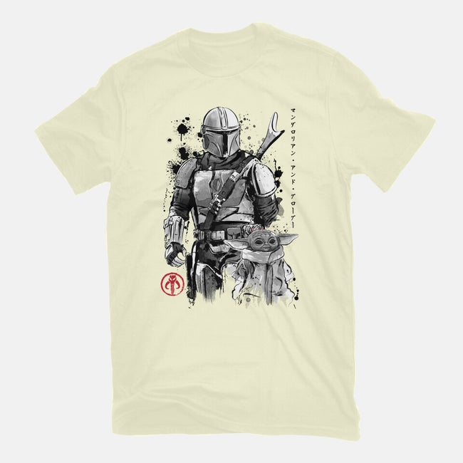 The Bounty Hunter And The Child Sumi-e-Mens-Premium-Tee-DrMonekers
