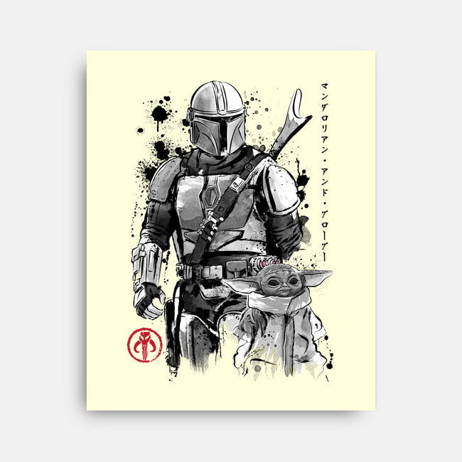 The Bounty Hunter And The Child Sumi-e-None-Stretched-Canvas-DrMonekers
