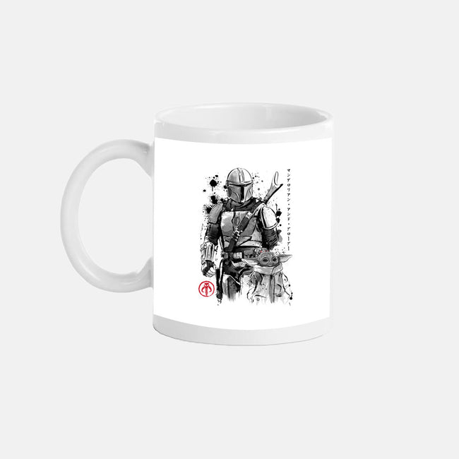The Bounty Hunter And The Child Sumi-e-None-Mug-Drinkware-DrMonekers