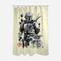 The Bounty Hunter And The Child Sumi-e-None-Polyester-Shower Curtain-DrMonekers