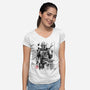 The Bounty Hunter And The Child Sumi-e-Womens-V-Neck-Tee-DrMonekers