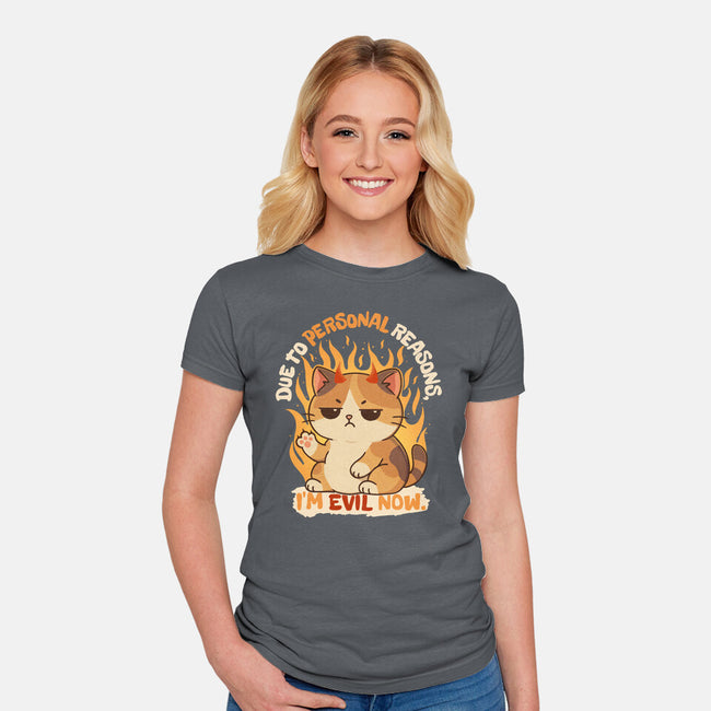 I’m Evil Now-Womens-Fitted-Tee-Trendlory