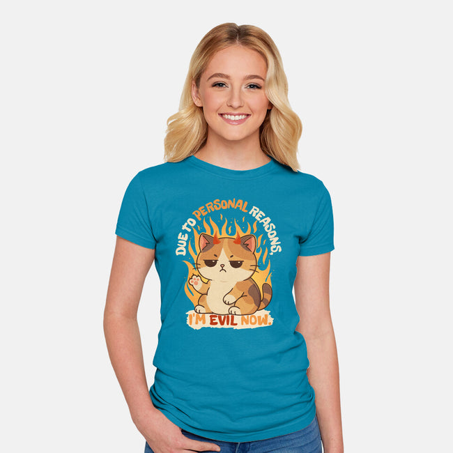I’m Evil Now-Womens-Fitted-Tee-Trendlory