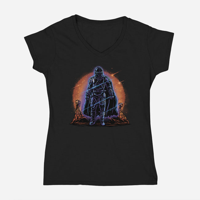 Night Of The Rebel-Womens-V-Neck-Tee-glitchygorilla