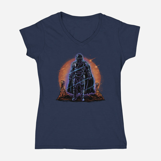 Night Of The Rebel-Womens-V-Neck-Tee-glitchygorilla