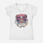 The Pirate Doctor Is In-Womens-V-Neck-Tee-glitchygorilla