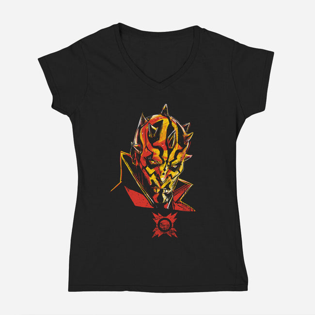Dark Lord-Womens-V-Neck-Tee-kharmazero