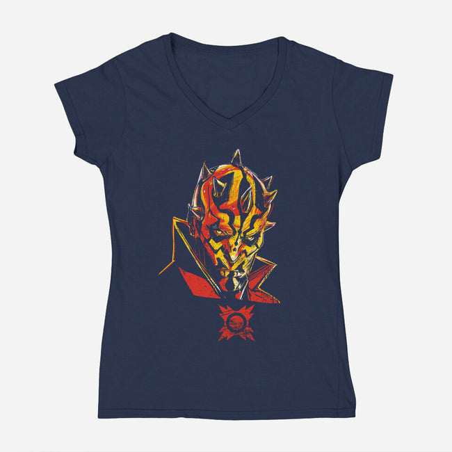 Dark Lord-Womens-V-Neck-Tee-kharmazero