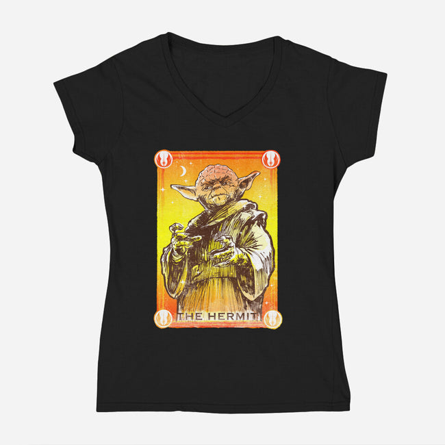 The Hermit-Womens-V-Neck-Tee-kharmazero