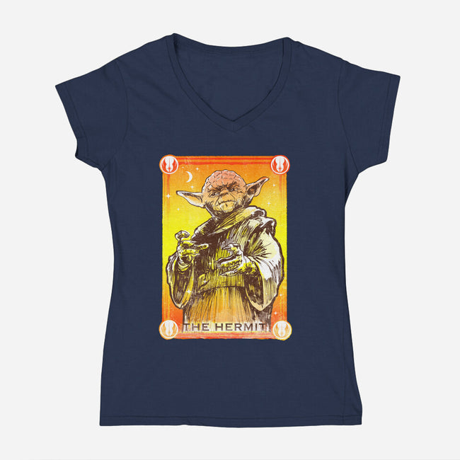 The Hermit-Womens-V-Neck-Tee-kharmazero