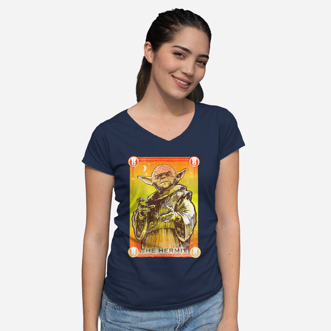 The Hermit-Womens-V-Neck-Tee-kharmazero