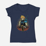 Buster Blade Shadowwork-Womens-V-Neck-Tee-Astrobot Invention