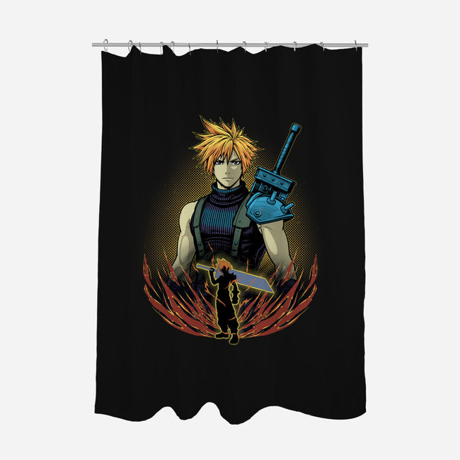 Buster Blade Shadowwork-None-Polyester-Shower Curtain-Astrobot Invention