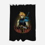 Buster Blade Shadowwork-None-Polyester-Shower Curtain-Astrobot Invention