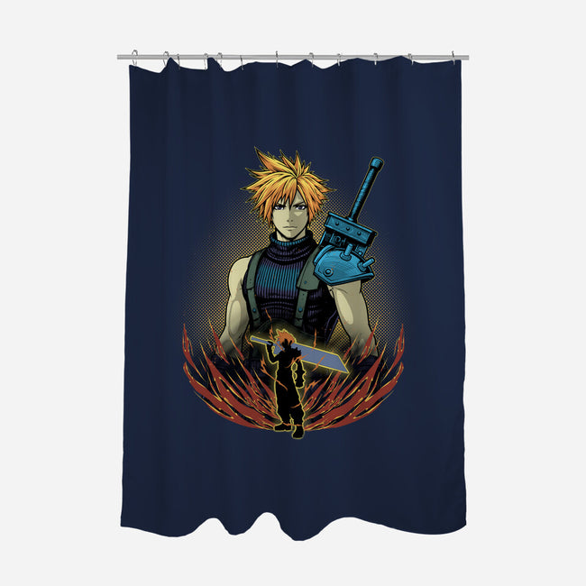 Buster Blade Shadowwork-None-Polyester-Shower Curtain-Astrobot Invention