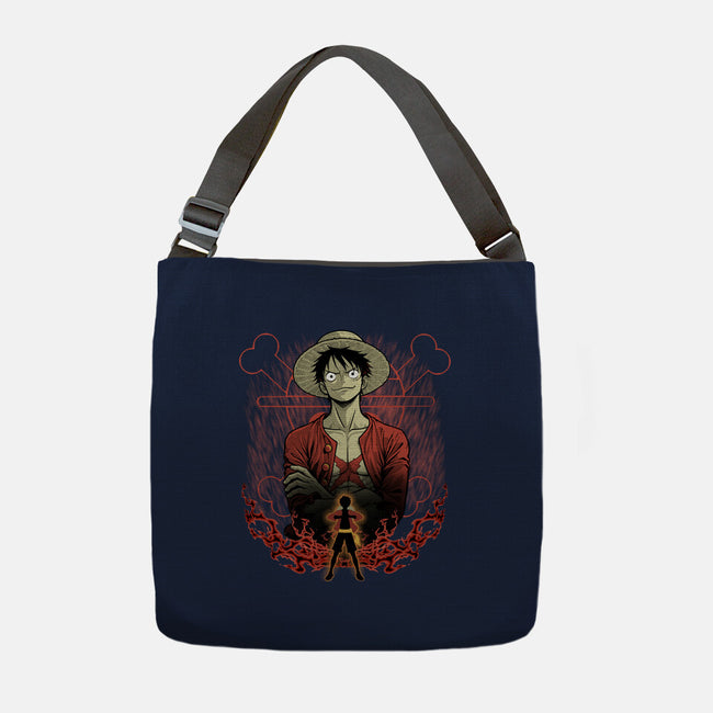 Straw Hat Captain Shadowwork-None-Adjustable Tote-Bag-Astrobot Invention