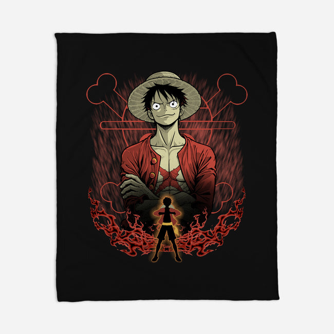 Straw Hat Captain Shadowwork-None-Fleece-Blanket-Astrobot Invention