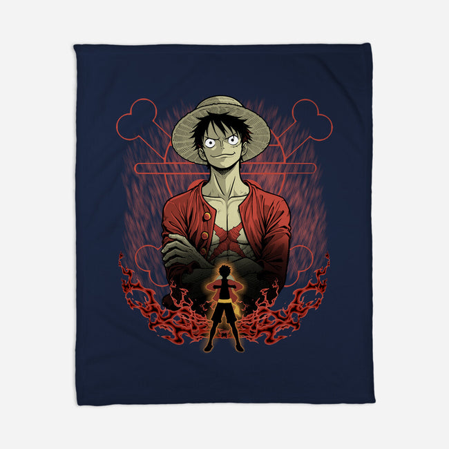 Straw Hat Captain Shadowwork-None-Fleece-Blanket-Astrobot Invention
