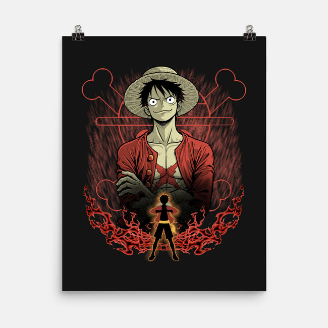 Straw Hat Captain Shadowwork-None-Matte-Poster-Astrobot Invention