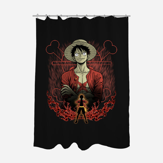 Straw Hat Captain Shadowwork-None-Polyester-Shower Curtain-Astrobot Invention