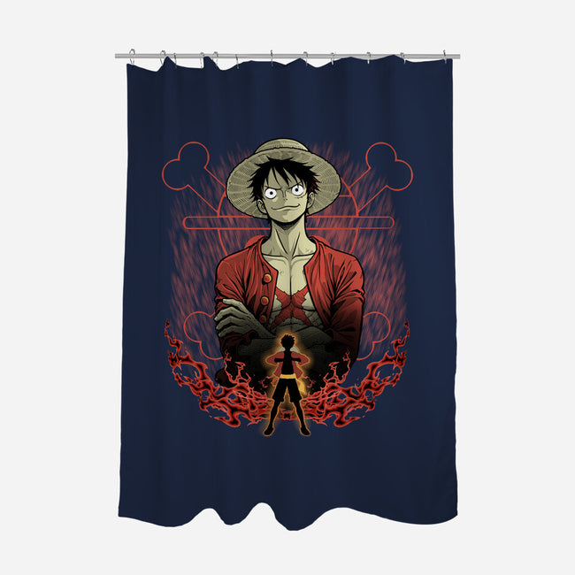 Straw Hat Captain Shadowwork-None-Polyester-Shower Curtain-Astrobot Invention