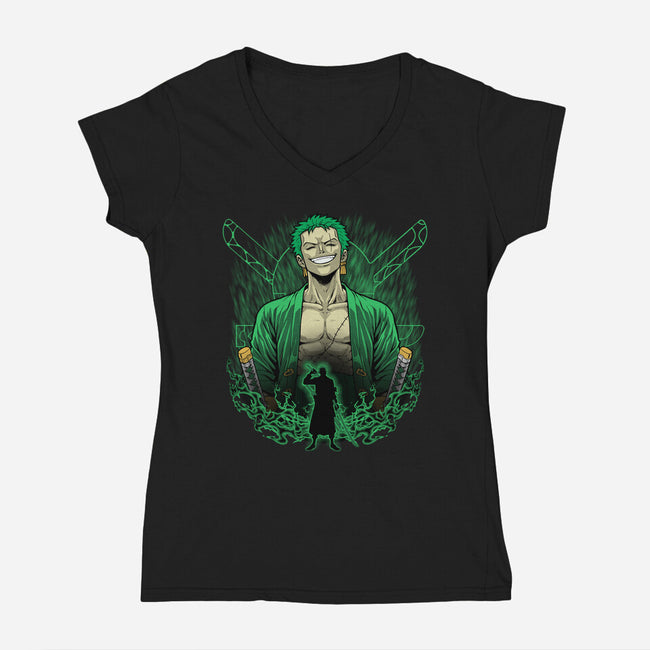 Pirate Hunter Shadowwork-Womens-V-Neck-Tee-Astrobot Invention