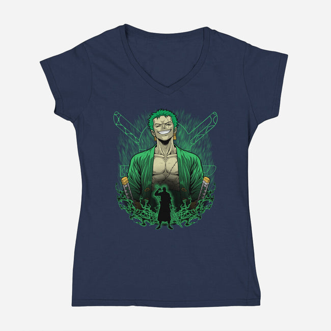 Pirate Hunter Shadowwork-Womens-V-Neck-Tee-Astrobot Invention