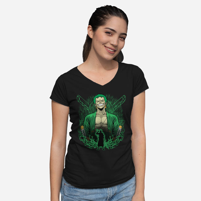 Pirate Hunter Shadowwork-Womens-V-Neck-Tee-Astrobot Invention