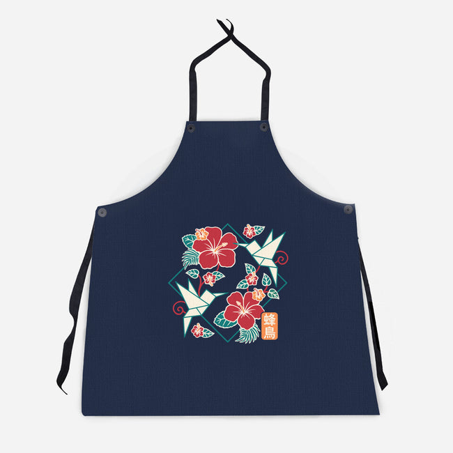 Origami Hummingbird-Unisex-Kitchen-Apron-NemiMakeit