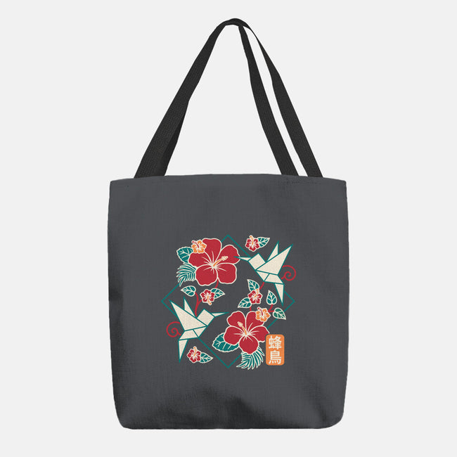 Origami Hummingbird-None-Basic Tote-Bag-NemiMakeit