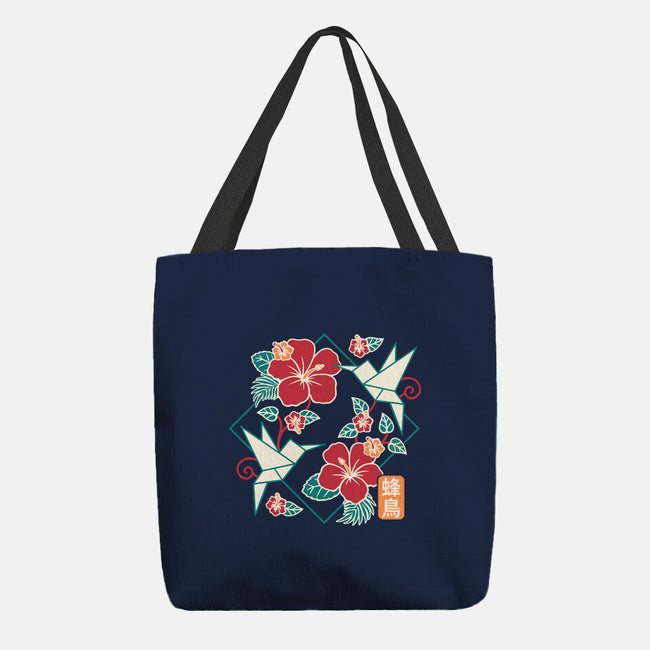 Origami Hummingbird-None-Basic Tote-Bag-NemiMakeit