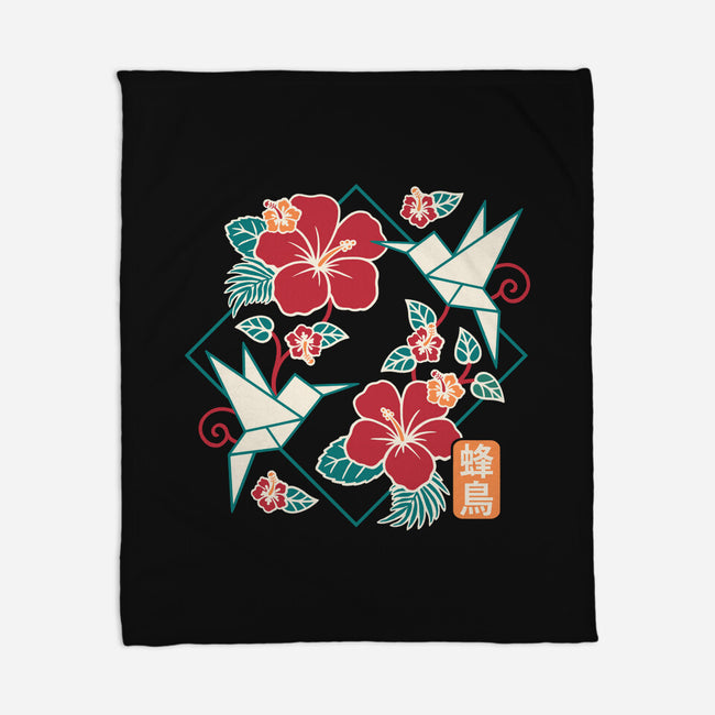 Origami Hummingbird-None-Fleece-Blanket-NemiMakeit