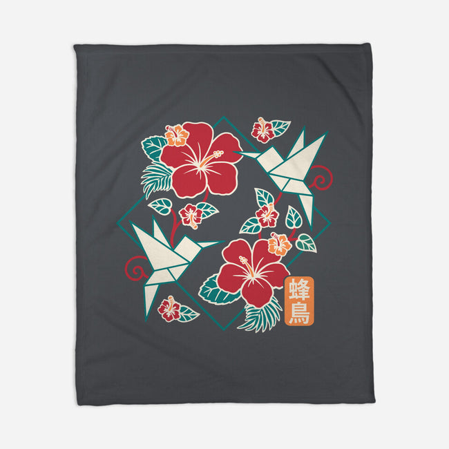 Origami Hummingbird-None-Fleece-Blanket-NemiMakeit