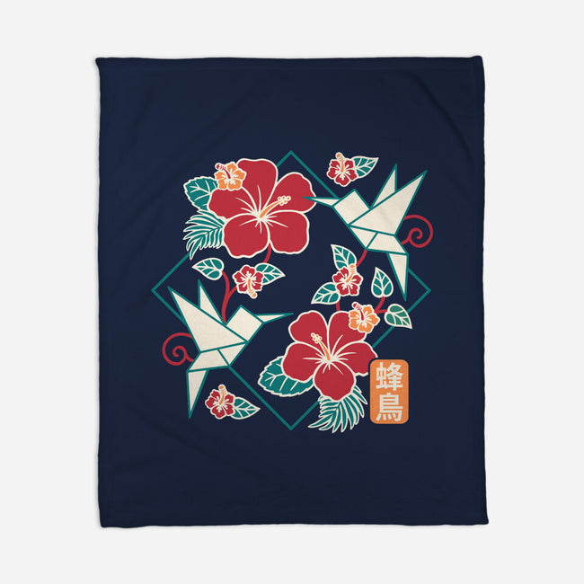 Origami Hummingbird-None-Fleece-Blanket-NemiMakeit