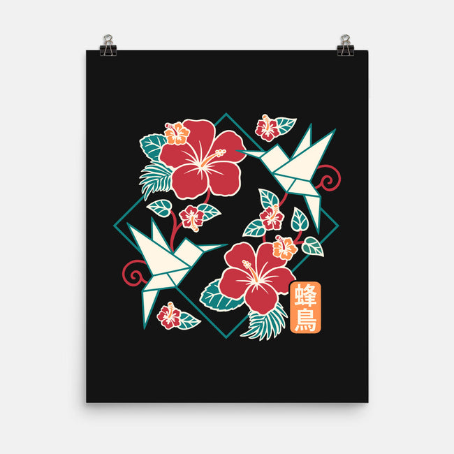 Origami Hummingbird-None-Matte-Poster-NemiMakeit