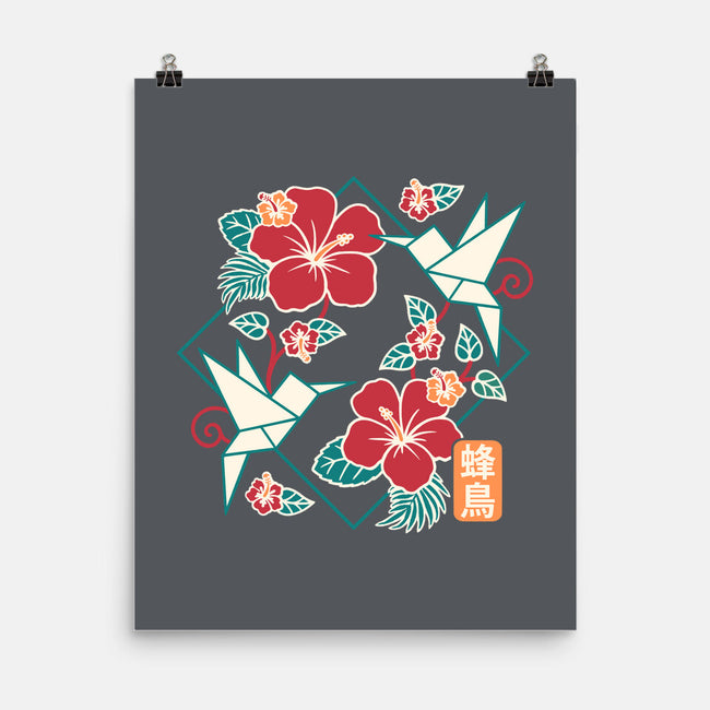 Origami Hummingbird-None-Matte-Poster-NemiMakeit
