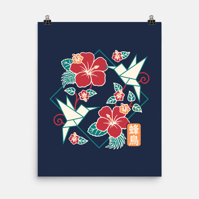 Origami Hummingbird-None-Matte-Poster-NemiMakeit